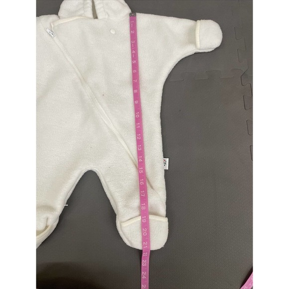 Vintage Cherry Tree Polartec 3m Baby Hooded & Attached Mittens White Snow Suit - Picture 11 of 11